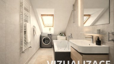 Prodej  podkrovního bytu 3+kk s parkovacím stání v Milovicích (okr. Nymburk)