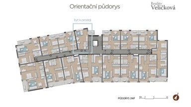 Prodej moderního právě zkolaudovaného bytu 1+kk s balkonem a garážovým stáním v Hradci Králové 